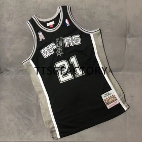 Maillot Basket Homme San Antonio Spurs DUNCAN 21 Retro 2001-02 Mitchellness Noir Swingman